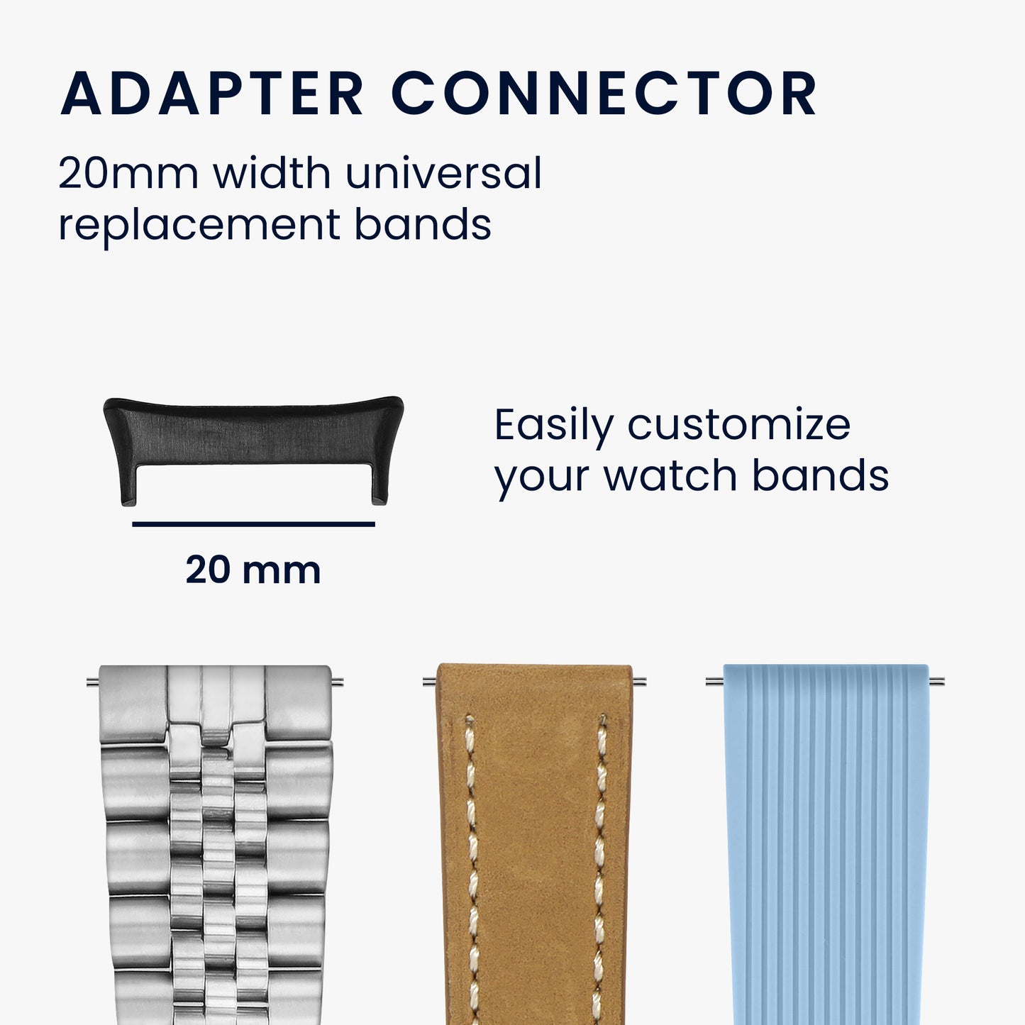 kwmobile Metal Adapter with 20mm Band Width Compatible with HONOR Watch 4 (TMA-L19) Watch Strap Smartwatch Band Connector Adapter Set