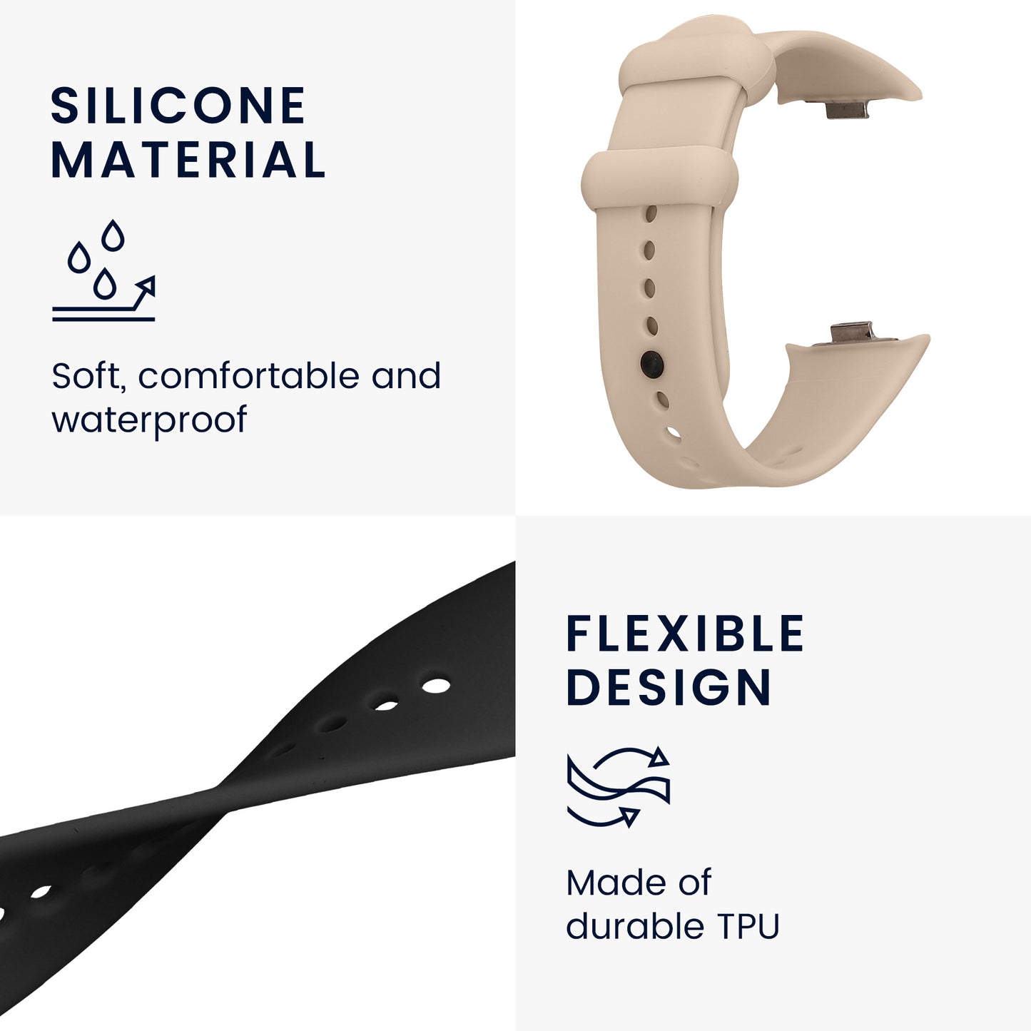 kwmobile Watch Strap for Xiaomi Redmi Watch 4 / Watch 5 / Watch 5 eSIM Band Fitness Tracker Strap Set Replacement Strap Smartwatch