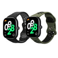 kwmobile 2x Uhrenarmband für Xiaomi Redmi Watch 4 Armband - Fitnesstracker Band Set aus TPU Silikon - Ersatzarmband Smartwatch - Schwarz Grau Dunkelgrün Schwarz Schwarz  [dsg02]