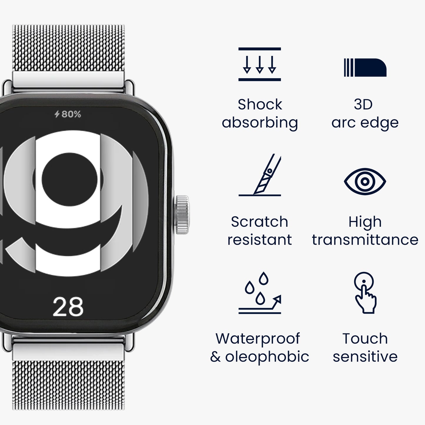 kwmobile Screen Protector compatible with Xiaomi Redmi Watch 4 Film Fitness Tracker Robust Display Protection