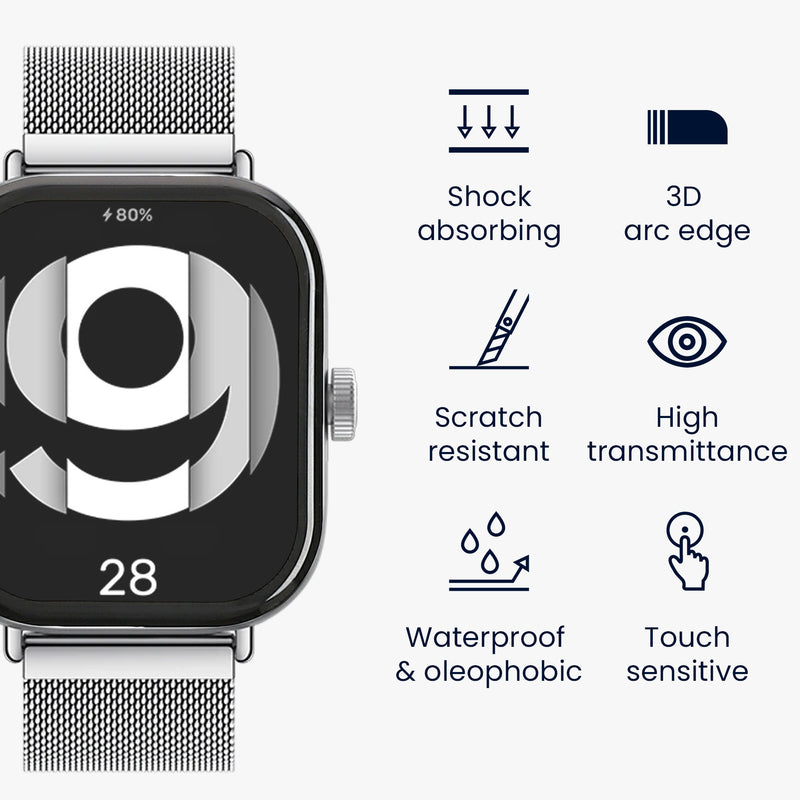 kwmobile Screen Protector compatible with Xiaomi Redmi Watch 4 Film Fitness Tracker Robust Display Protection