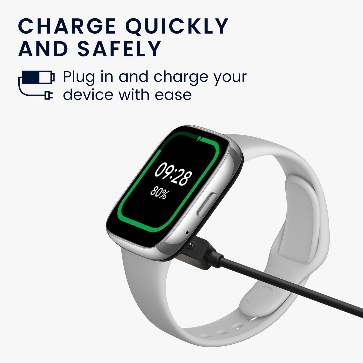 kwmobile USB Charger Cable compatible with Xiaomi Redmi Watch 4 / Watch 3 Active / Lite / Smart Band 8 / 8 Pro / Band 2 Charging Cable Smartwatch Replacement Cable Fitness Tracker Charging Cable