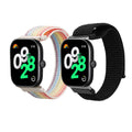 kwmobile 2x Uhrenarmband für Xiaomi Redmi Watch 4 / Band 8 Pro Armband - Fitnesstracker Band Set aus Nylon - Ersatzarmband Smartwatch - Schwarz Mehrfarbig Schwarz  [dsg01]