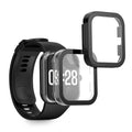 kwmobile 2x Cover kompatibel mit Xiaomi Redmi Watch 4 Hülle - Fullbody Fitnesstracker Case Set aus Glas - Transparent Schwarz Transparent  [dsg02]
