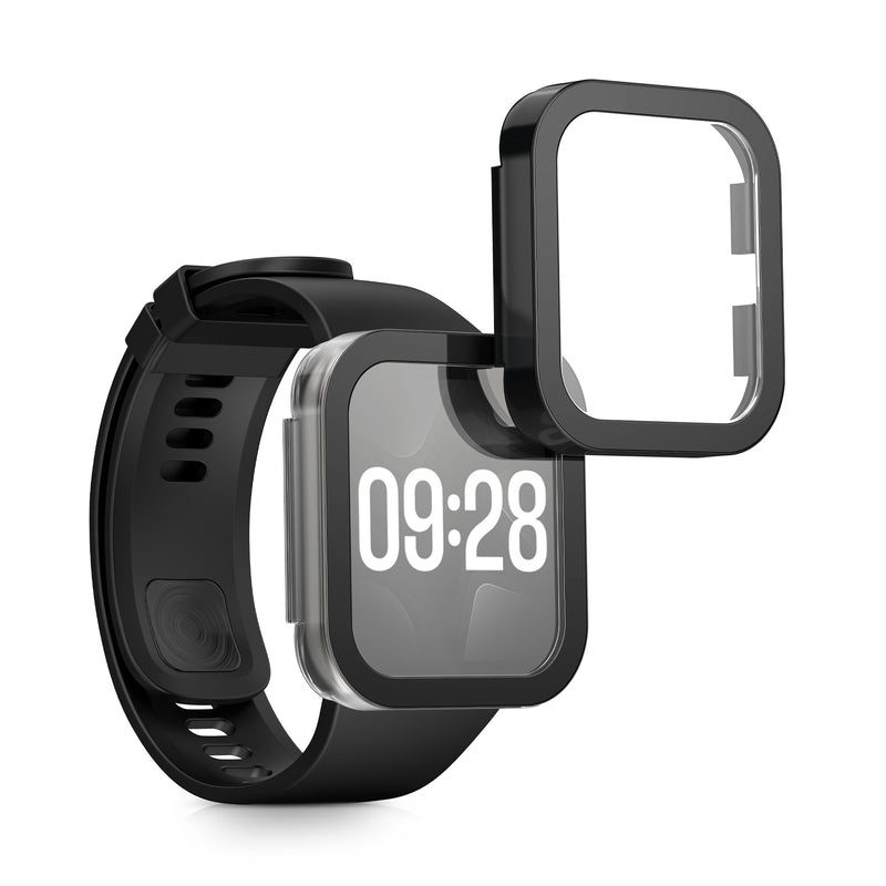 kwmobile Glass Case for Xiaomi Redmi Watch 4 Protective Cover Fullbody Fitness Tracker Case Set