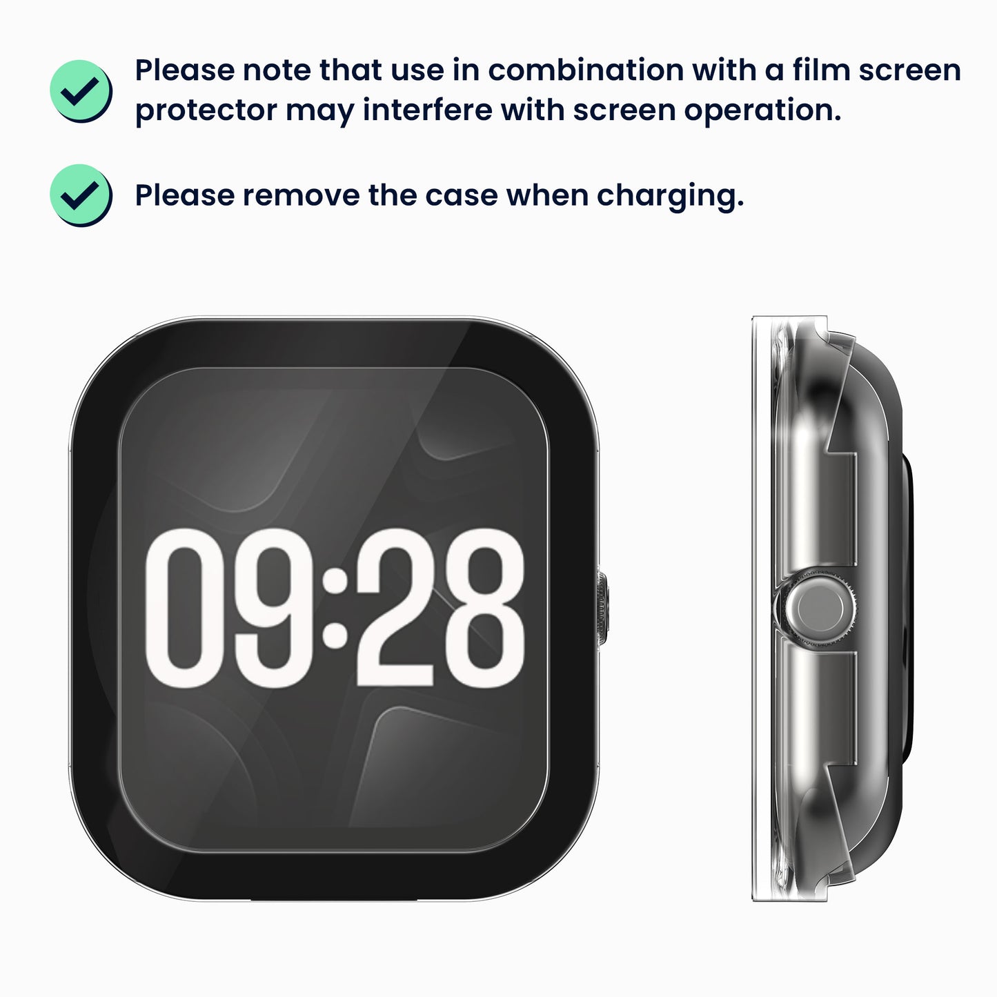kwmobile Glass Case for Xiaomi Redmi Watch 4 Protective Cover Fullbody Fitness Tracker Case Set