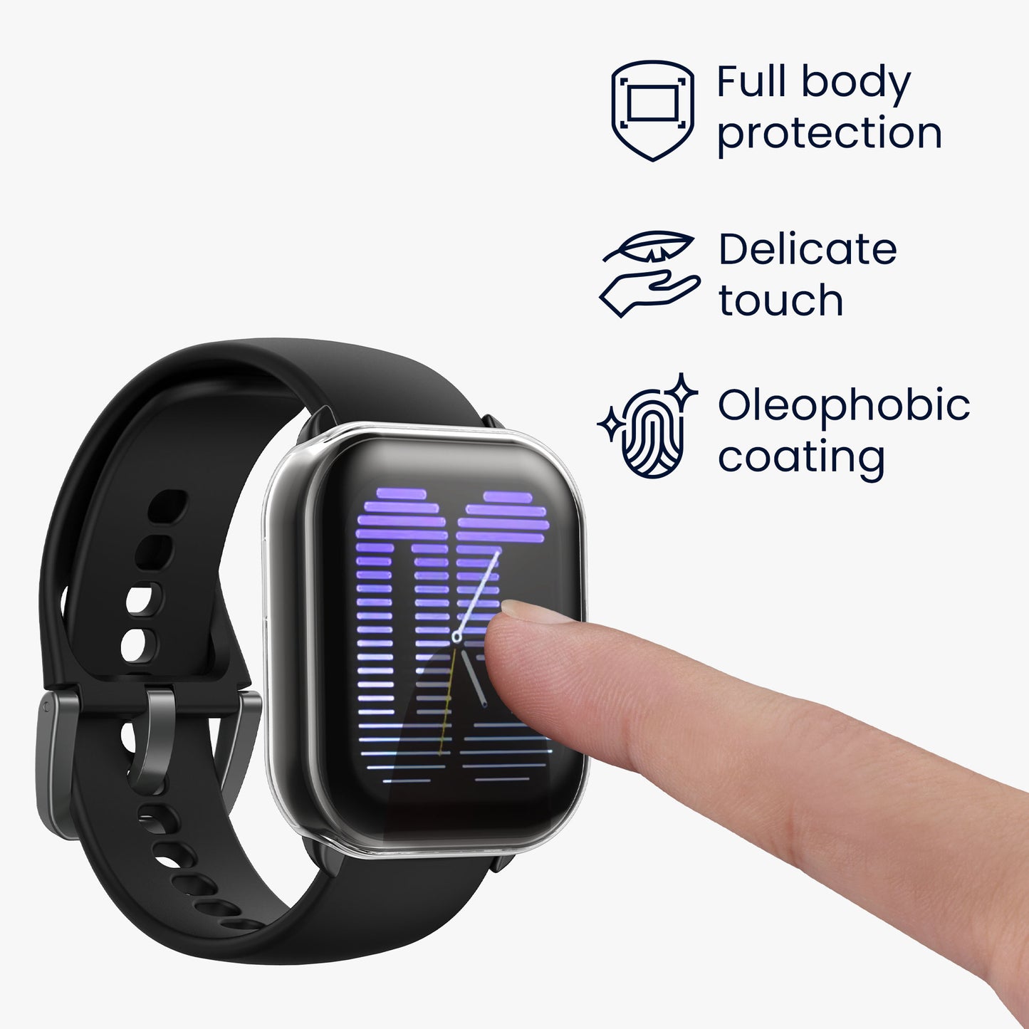 kwmobile Silicone Case for Amazfit Active (A2211) Protective Cover Full-Body Display Cover Set