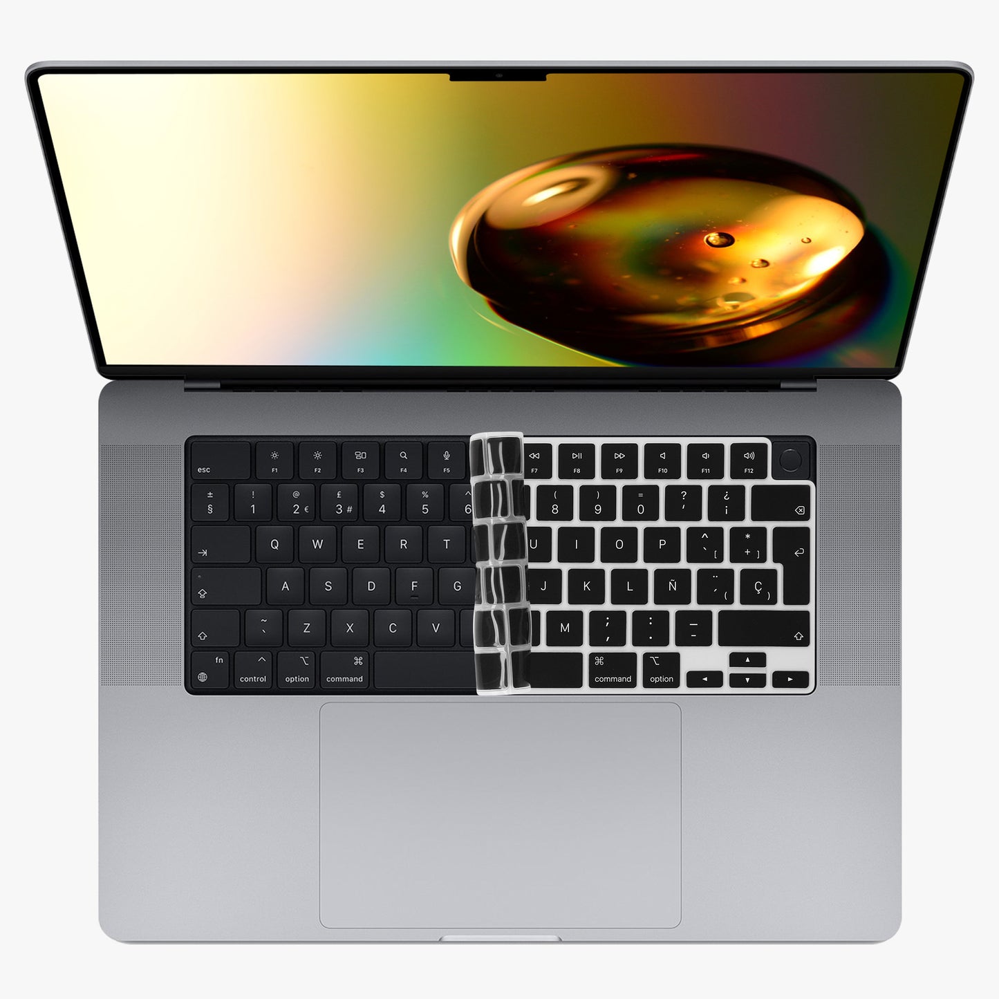 Silicone Keyboard Protector QWERTY (Spain) compatible with Apple MacBook Pro 16" (2023) M2 A2780 / M3 A2991