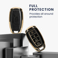 kwmobile Car Key Case compatible with Hyundai 4-Button Elantra GT Accent Kona Veloster - Silicone Key Cover