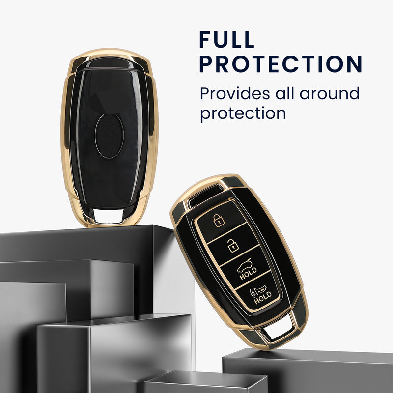 kwmobile Car Key Case compatible with Hyundai 4-Button Elantra GT Accent Kona Veloster - Silicone Key Cover