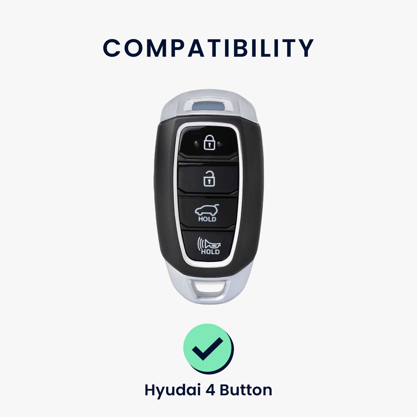 kwmobile Car Key Case compatible with Hyundai 4-Button Elantra GT Accent Kona Veloster - Silicone Key Cover