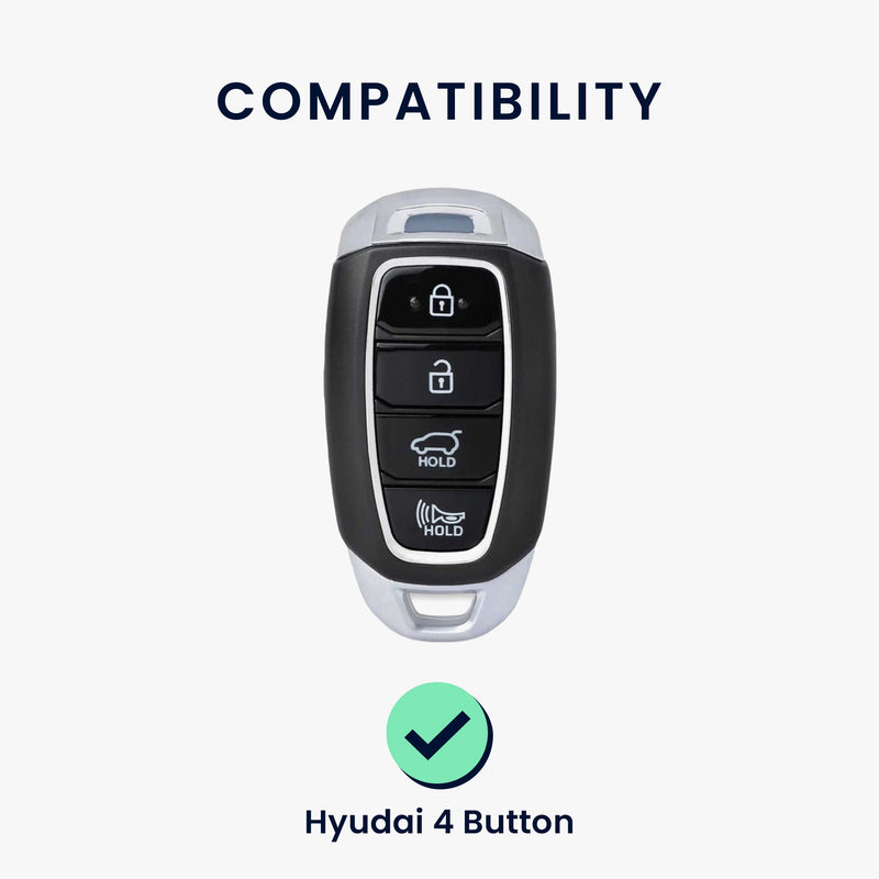 kwmobile Car Key Case compatible with Hyundai 4-Button Elantra GT Accent Kona Veloster - Silicone Key Cover