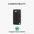 kwmobile Car Key Protection Cover compatible with Peugeot Citroen 2-Button Folding Car Key Case