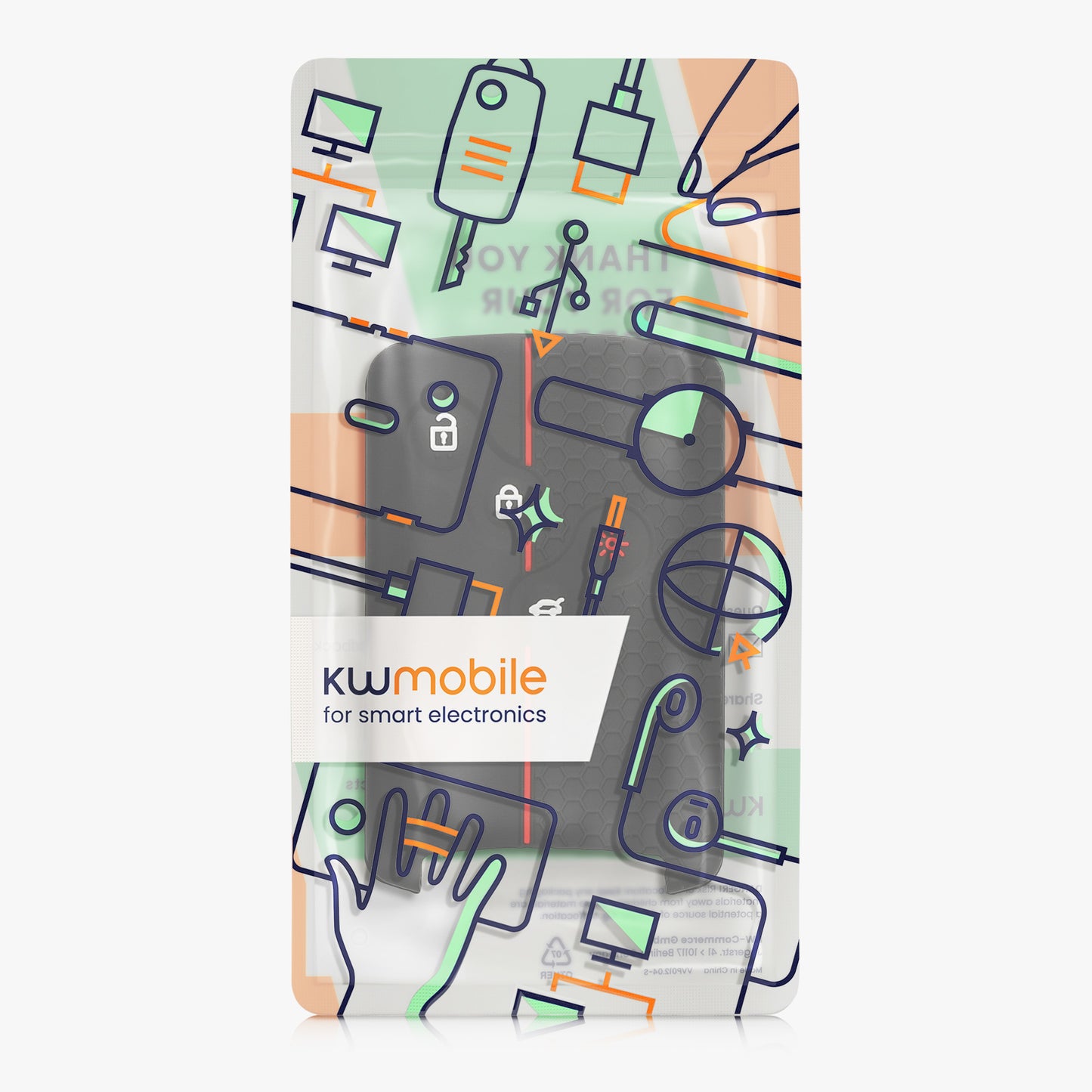 kwmobile Car Key Case Compatible with Renault 4-Button Car Key Card (Keyless Go Only) Cover
