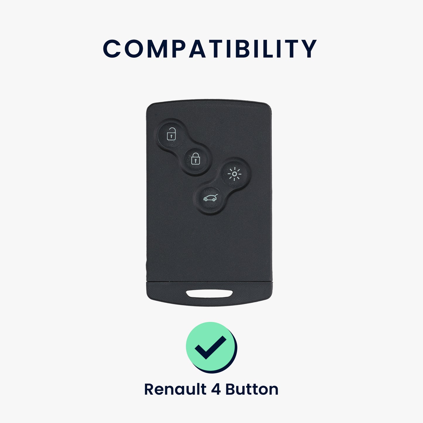 kwmobile Car Key Case Compatible with Renault 4-Button Car Key Card (Keyless Go Only) Cover