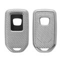 kwmobile Autoschlüssel Hülle kompatibel mit Honda 3-Tasten CRV CRIDER Jade XRV VEZEL - TPU Schutzhülle Schlüsselhülle Cover in Hochglanz Silber Hochglanz Silber  [dsg01]