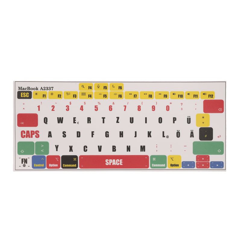 kwmobile Tastatur Aufkleber kompatibel mit Apple MacBook Air 13 M1 (A2337) Keyboard Sticker - Farb-Aufkleber für Deutsche QWERTZ Tastatur - Mehrfarbig Mehrfarbig  [dsg01]