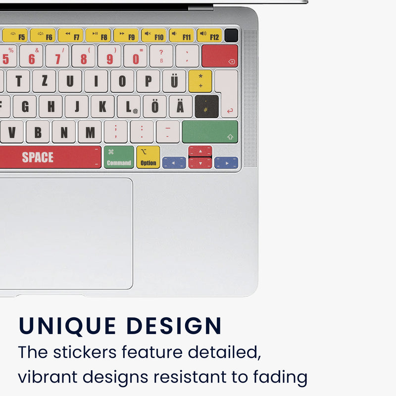 kwmobile Keyboard Stickers compatible with Apple MacBook Air 13 M1 (A2337) Keyboard Stickers for German QWERTZ Keyboard