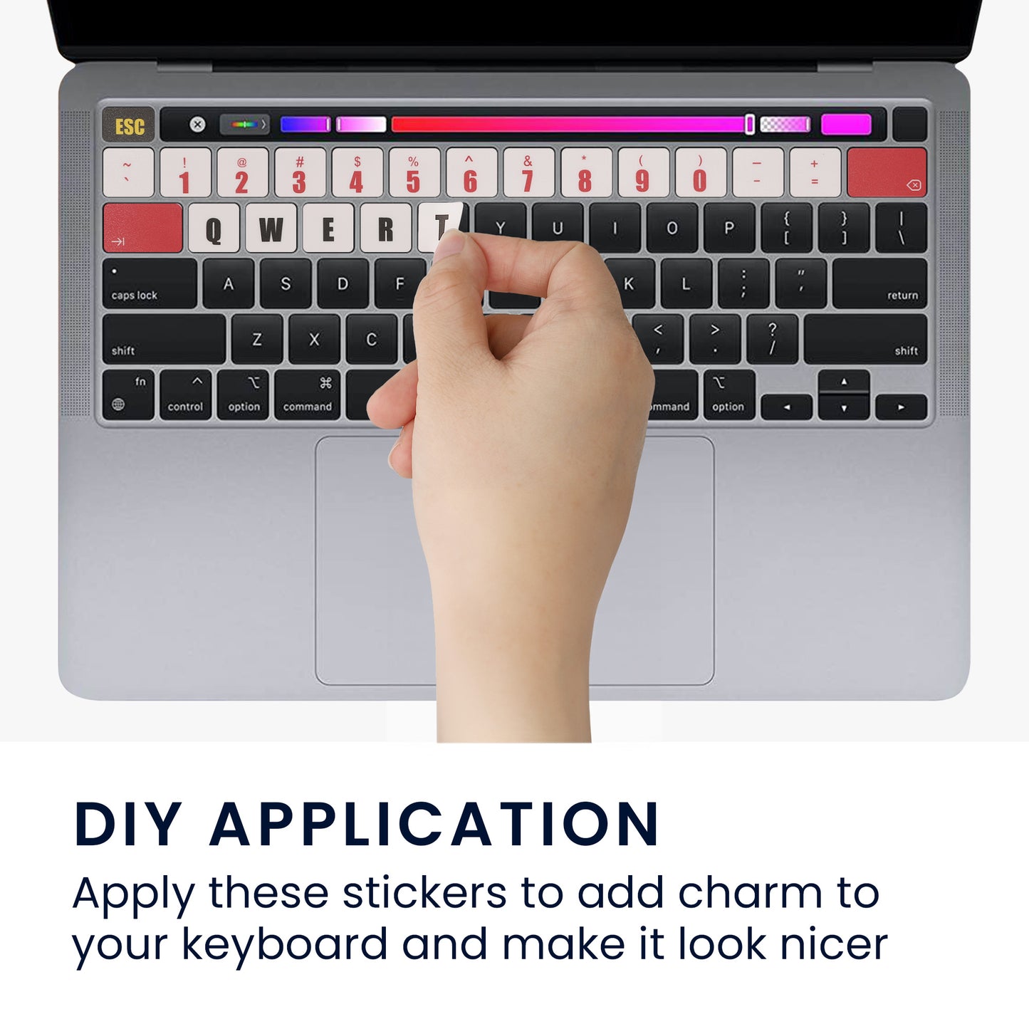 kwmobile Keyboard Stickers English compatible with Apple MacBook Air 13 M1 (A2337) Keyboard Sticker
