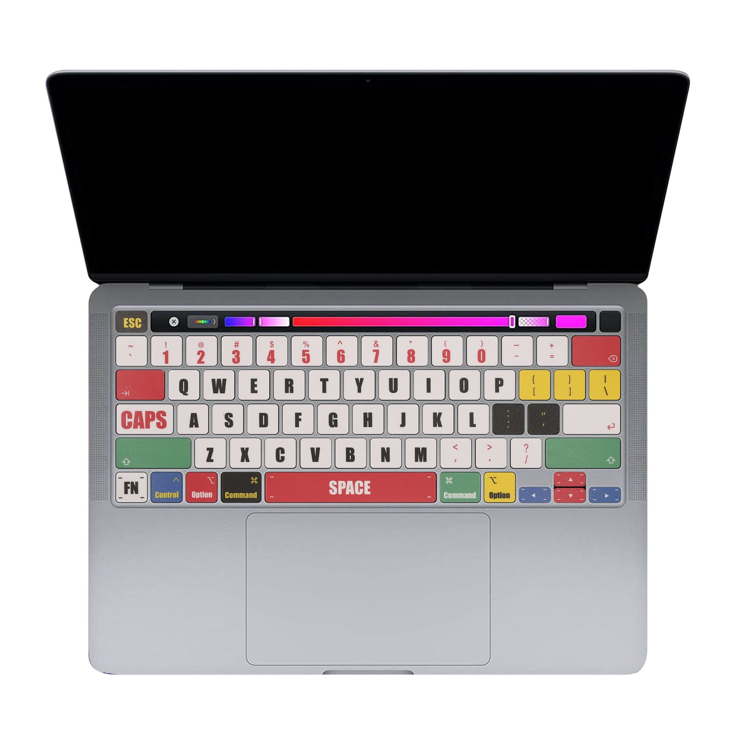 kwmobile Keyboard Stickers English Compatible with Apple MacBook Pro 13.3 M1 M2 (A2289 / A2251 / A2338) Keyboard Sticker Color Stickers for US QWERTY Keyboard