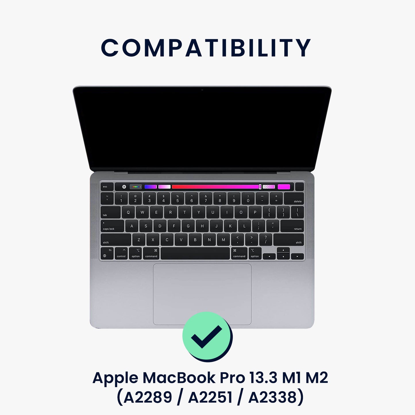 kwmobile Keyboard Stickers English Compatible with Apple MacBook Pro 13.3 M1 M2 (A2289 / A2251 / A2338) Keyboard Sticker Color Stickers for US QWERTY Keyboard