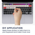 kwmobile Keyboard Stickers English Compatible with Apple MacBook Pro 13.3 M1 M2 (A2289 / A2251 / A2338) Keyboard Sticker Color Stickers for US QWERTY Keyboard