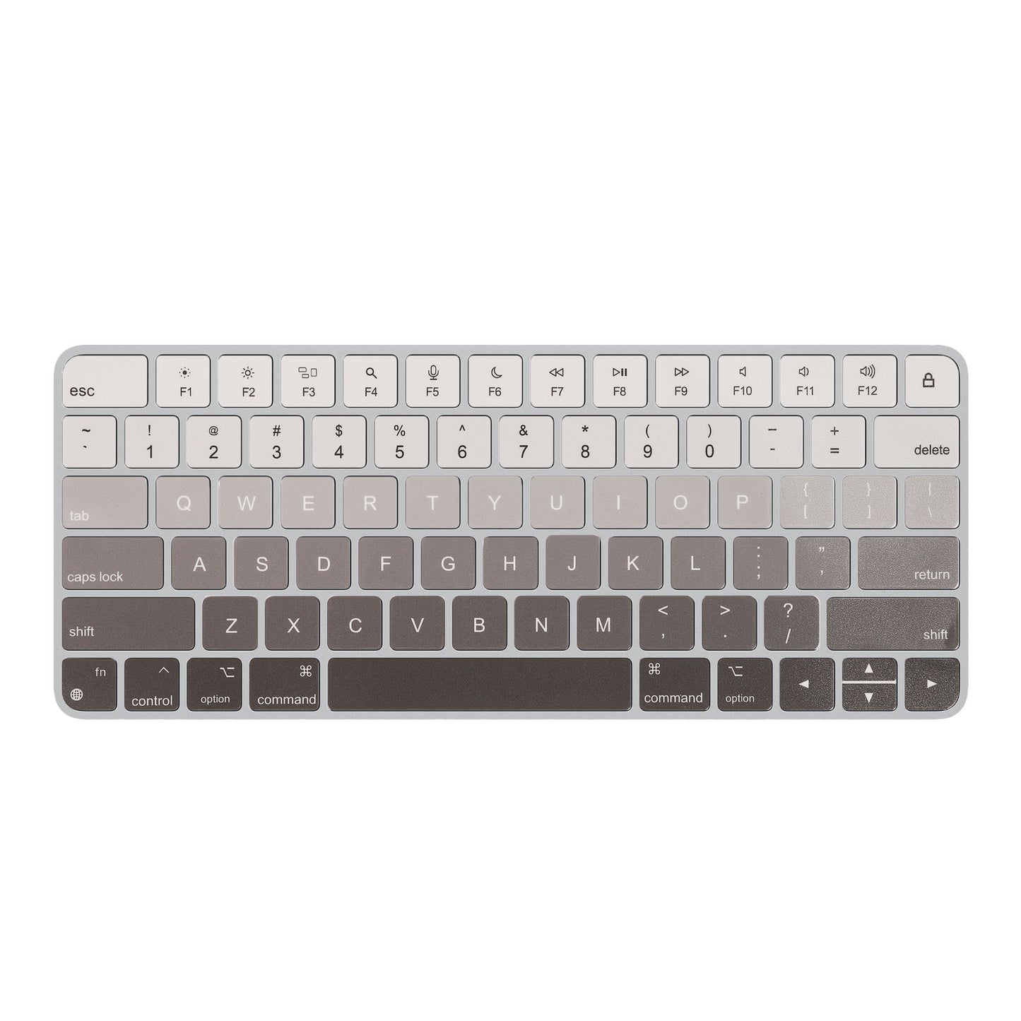 kwmobile Tastatur Aufkleber Englisch kompatibel mit Apple Magic Keyboard Wireless Keyboard Sticker - Aufkleber für US QWERTY Tastatur - Weiß Grau Schwarz Weiß  [dsg02]