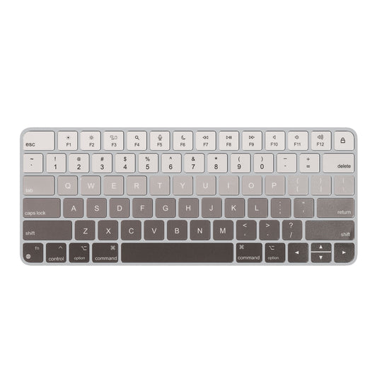 kwmobile Tastatur Aufkleber Englisch kompatibel mit Apple Magic Keyboard Wireless Keyboard Sticker - Aufkleber für US QWERTY Tastatur - Weiß Grau Schwarz Weiß  [dsg02]