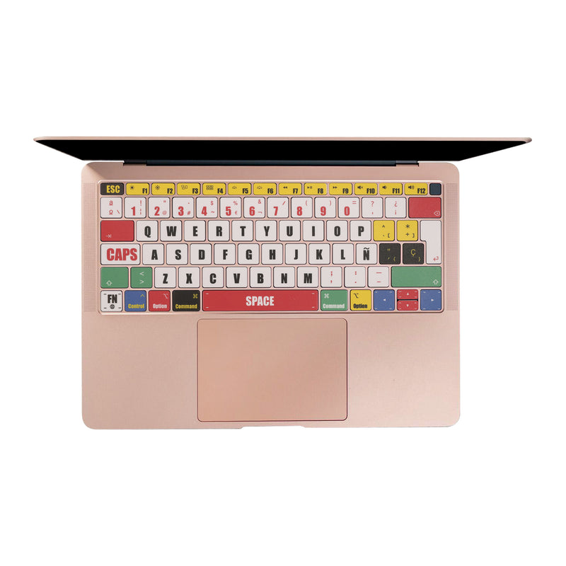 kwmobile Spanish Keyboard Stickers compatible with Apple MacBook Air 13" 2018 2019 2020 A1932 Keyboard Sticker Color Stickers for ES QWERTY Keyboard