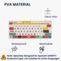 kwmobile Spanish Keyboard Stickers compatible with Apple MacBook Air 13" 2018 2019 2020 A1932 Keyboard Sticker Color Stickers for ES QWERTY Keyboard
