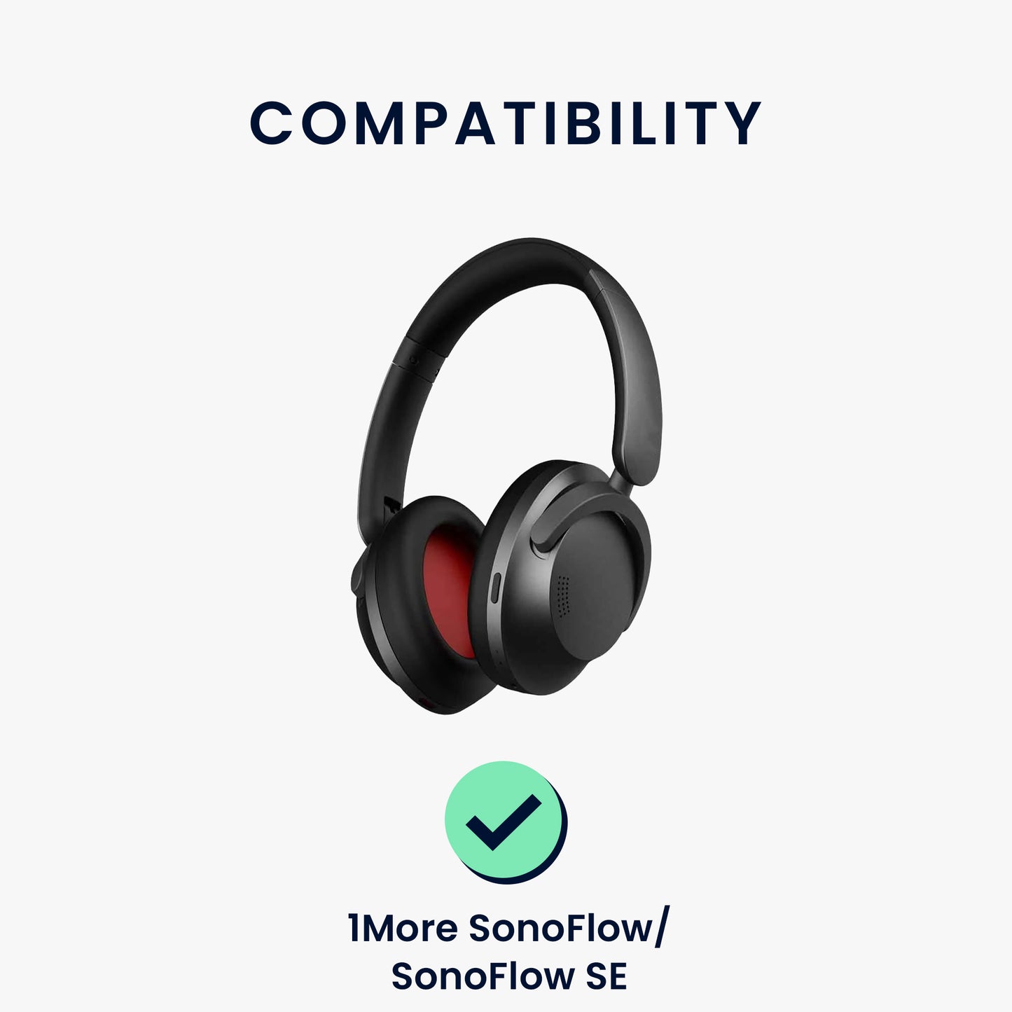 kwmobile Ear Pads for 1More SonoFlow / SonoFlow SE Ear Cushions Replacement Ear Pads Headphone Spare Parts Headphone Replacement Pads Over Ear Headphones