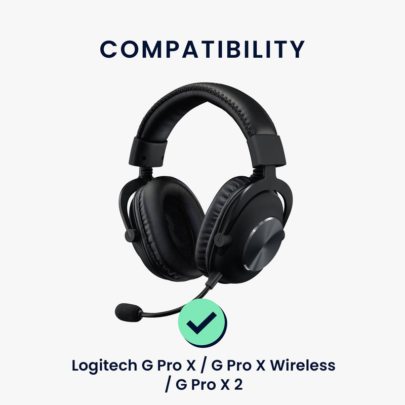kwmobile Artificial Leather Ear Pads for Logitech G Pro X / G Pro X Wireless / G Pro X 2 Earpads Replacement Ear Cushions Headphone Spare Parts Headphone Replacement Pads with Cooling Effect