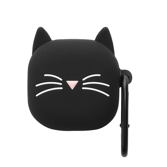 kwmobile Hülle kompatibel mit Samsung Galaxy Buds FE Hülle - Silikon Kopfhörer Schutzhülle Case Cover Schwarz Weiß Schwarz  [dsg01]