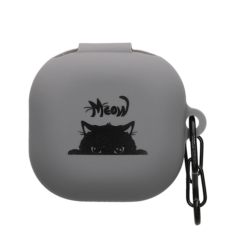 kwmobile Hülle kompatibel mit Samsung Galaxy Buds FE Hülle - Silikon Kopfhörer Schutzhülle Case Cover Grau Schwarz Grau  [dsg03]