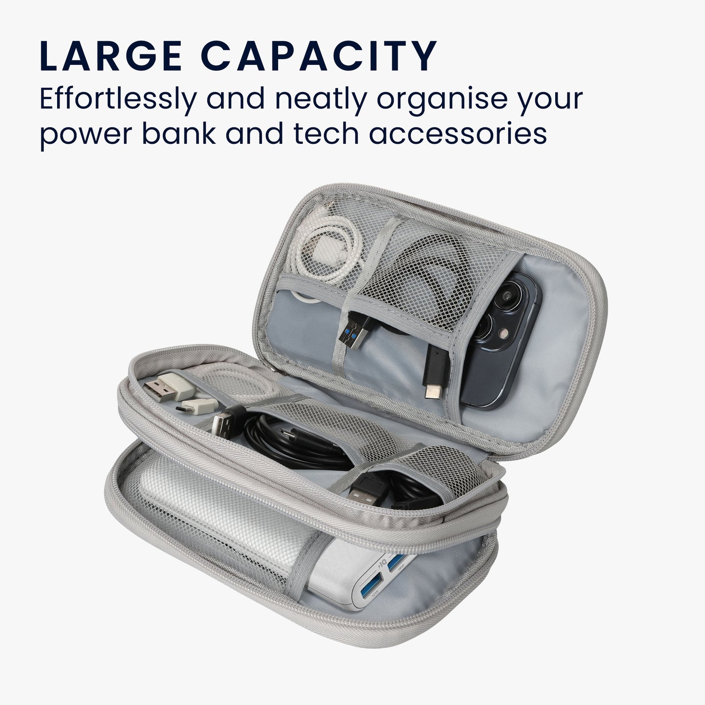 kwmobile Power Bank Protective Case compatible with Anker PowerCore 20000 / 20100 / 10000 / 13000 mAh Case - Bag for Mobile Charger - 17.5 x 8 cm Internal Dimensions