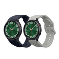 kwmobile Silikon Uhrenarmband für Samsung Galaxy Watch 6 / Watch 6 Classic Armband - Ersatzarmband für Fitnesstracker - Wechselarmband Smartwatch - Dunkelblau Hellgrau Dunkelblau  [dsg03]