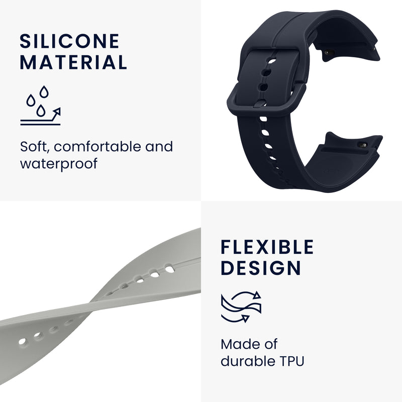 kwmobile Watch Strap for Samsung Galaxy Watch 6 / Watch 6 Classic - Fitness Tracker Band Set - Smartwatch Replacement Strap