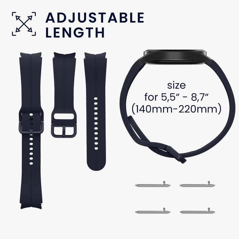 kwmobile Watch Strap for Samsung Galaxy Watch 6 / Watch 6 Classic - Fitness Tracker Band Set - Smartwatch Replacement Strap