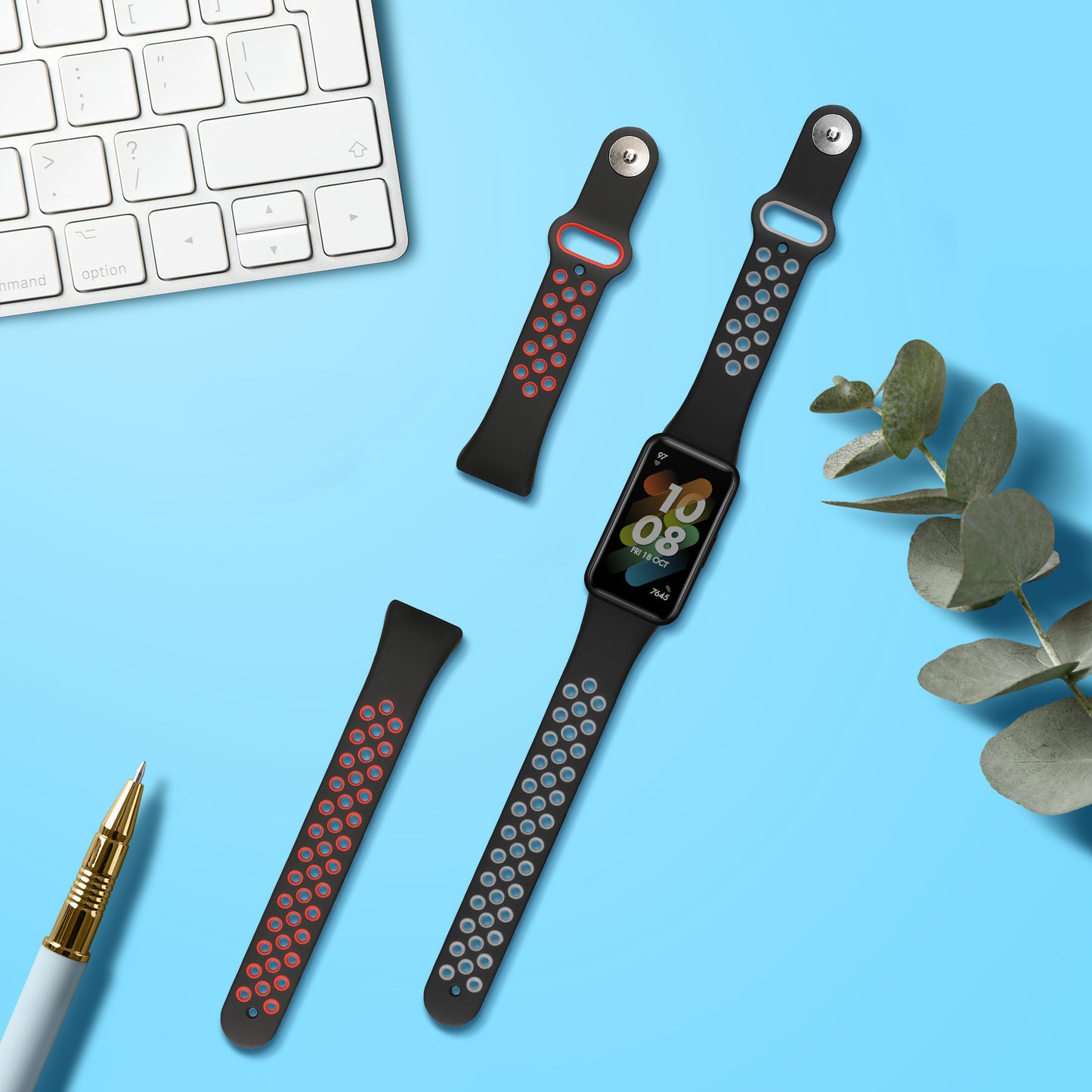 kwmobile Watch Strap for Huawei Band 6 & 6 Pro / Honor Band 7 & 6 Wristband Fitness Tracker Band Set Replacement Strap Smartwatch