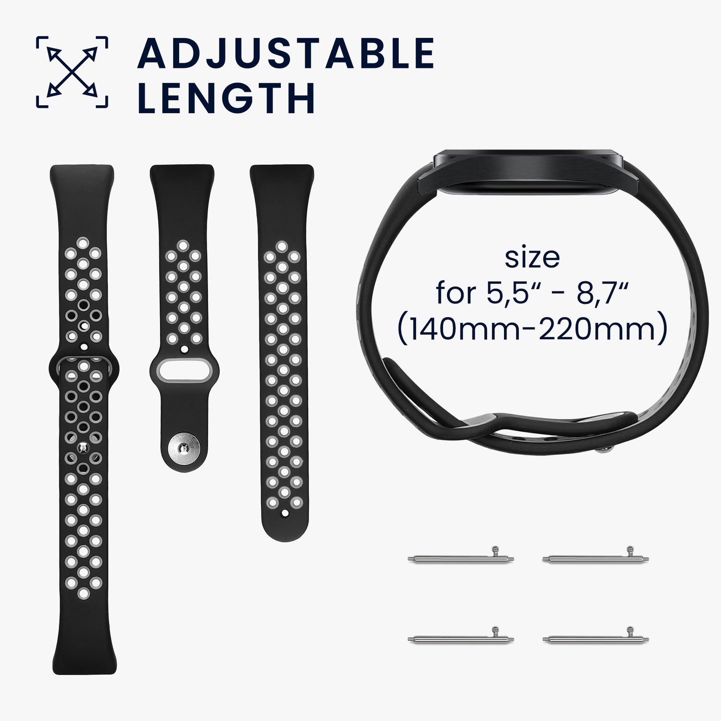 kwmobile Watch Strap for Huawei Band 6 & 6 Pro / Honor Band 7 & 6 Wristband Fitness Tracker Band Set Replacement Strap Smartwatch