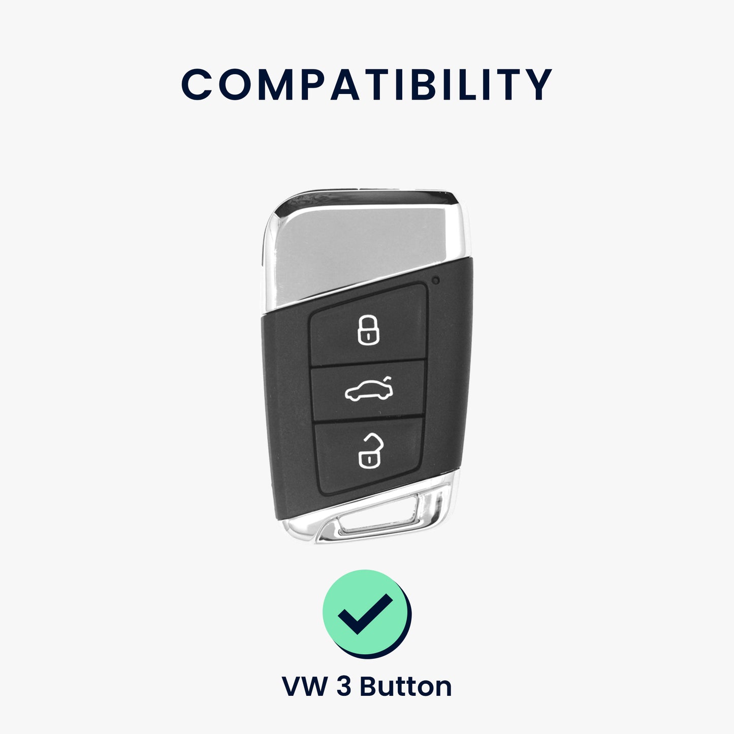 kwmobile Car Key Cover compatible with VW 3-Button Car Key (Keyless Go only)