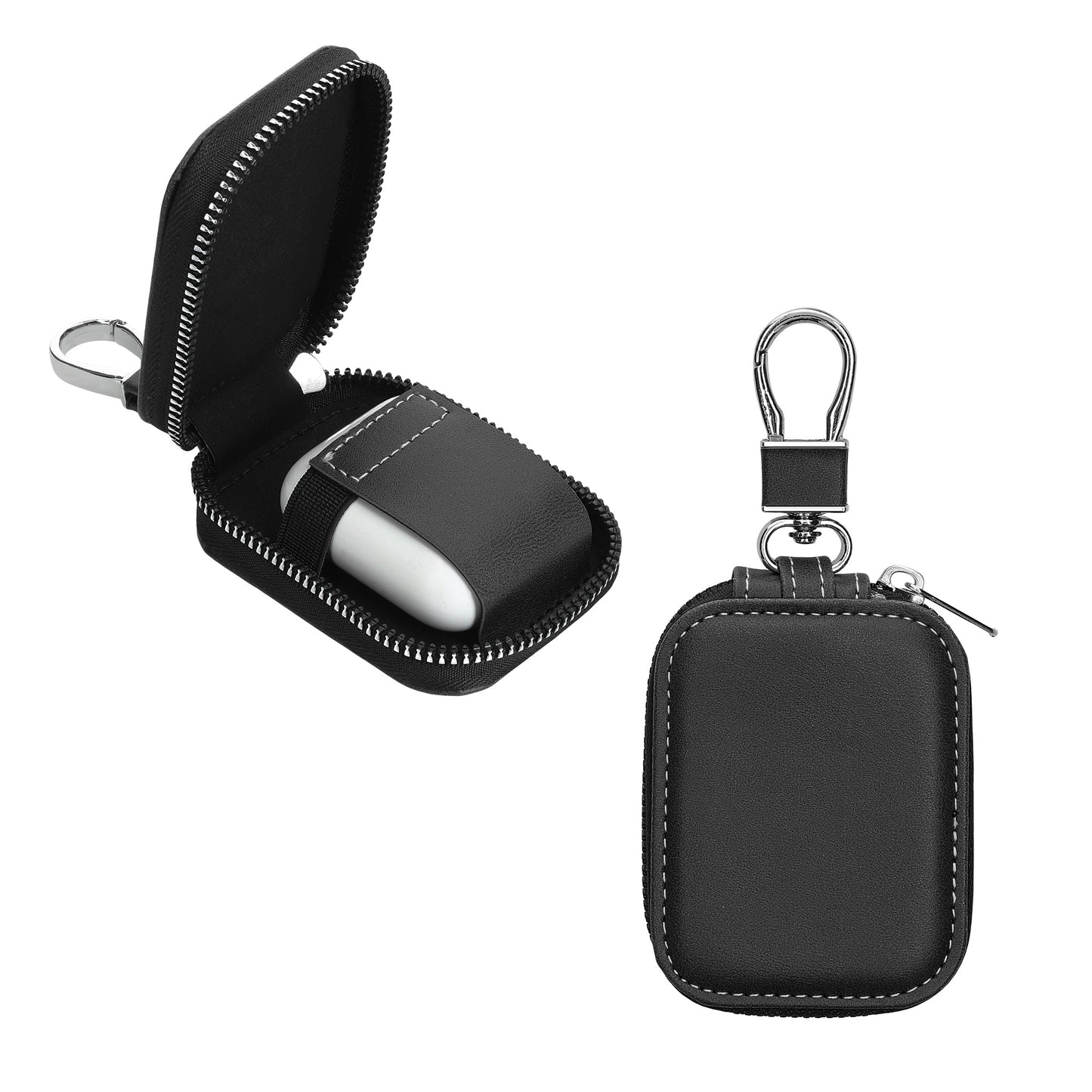 kwmobile In-Ear Headphone Case compatible with In-Ear Headphones Cover - Faux Leather Headphone Protective Case - Internal Dimensions 6 x 5 cm