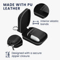 kwmobile In-Ear Headphone Case compatible with In-Ear Headphones Cover - Faux Leather Headphone Protective Case - Internal Dimensions 6 x 5 cm