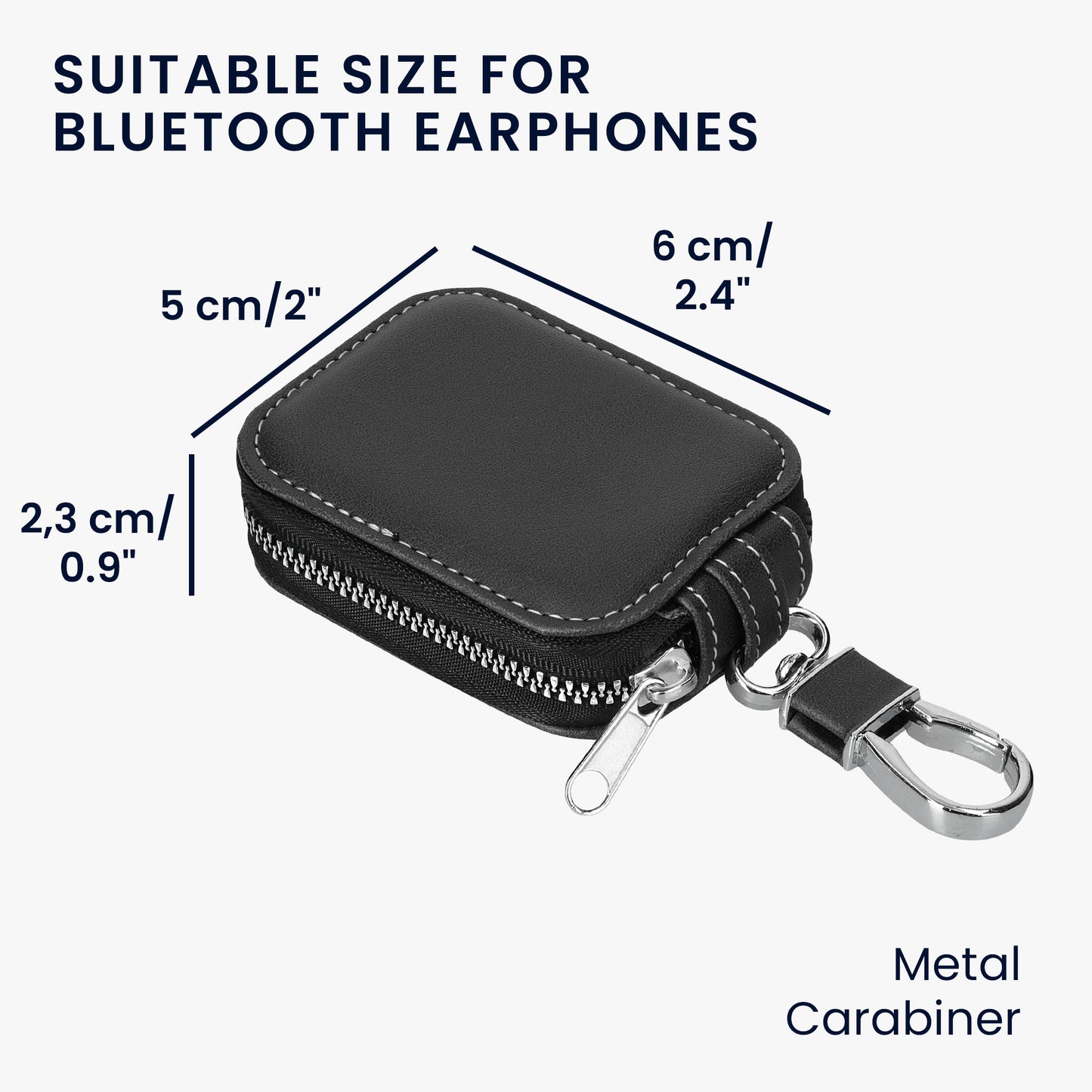 kwmobile In-Ear Headphone Case compatible with In-Ear Headphones Cover - Faux Leather Headphone Protective Case - Internal Dimensions 6 x 5 cm