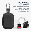 kwmobile In-Ear Headphone Case compatible with In-Ear Headphones Cover - Faux Leather Headphone Protective Case - Internal Dimensions 6 x 5 cm