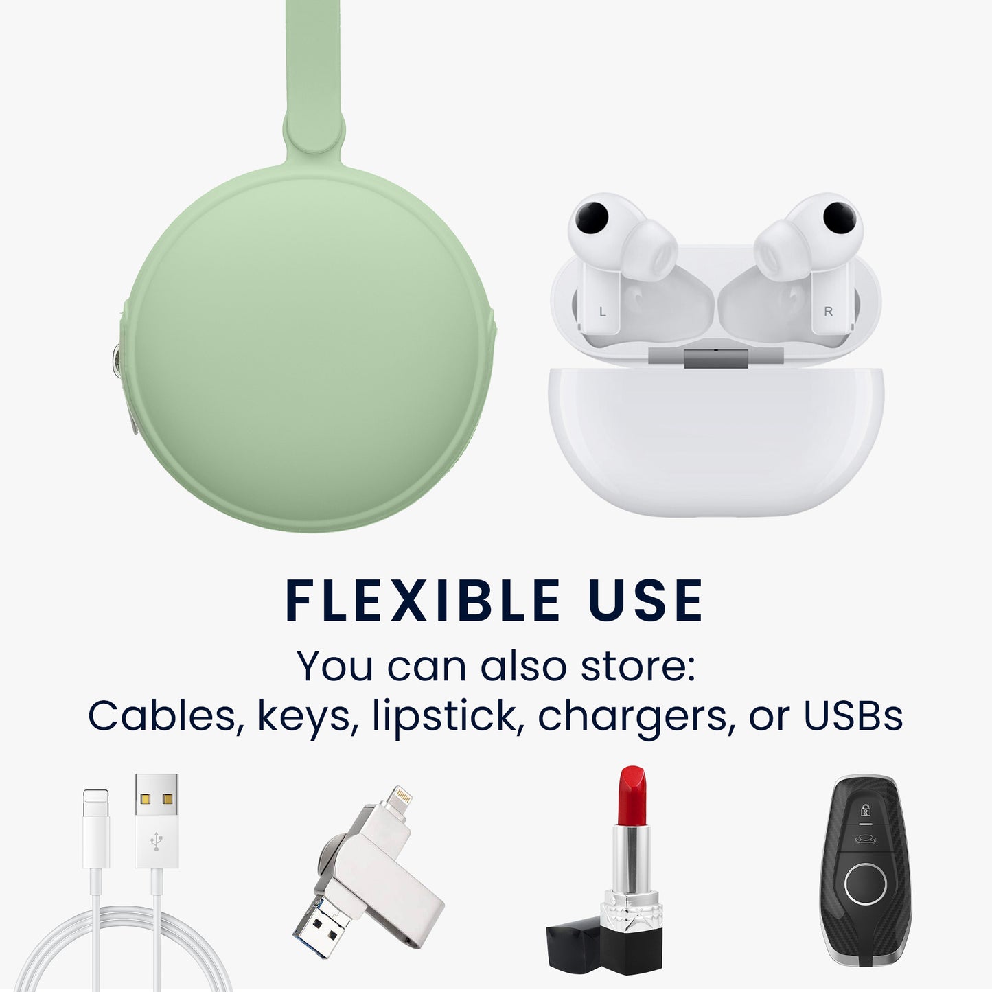 kwmobile In-Ear Headphones Case compatible with in-ear Headphones Cover - Inner Dimensions 8 x 8 cm