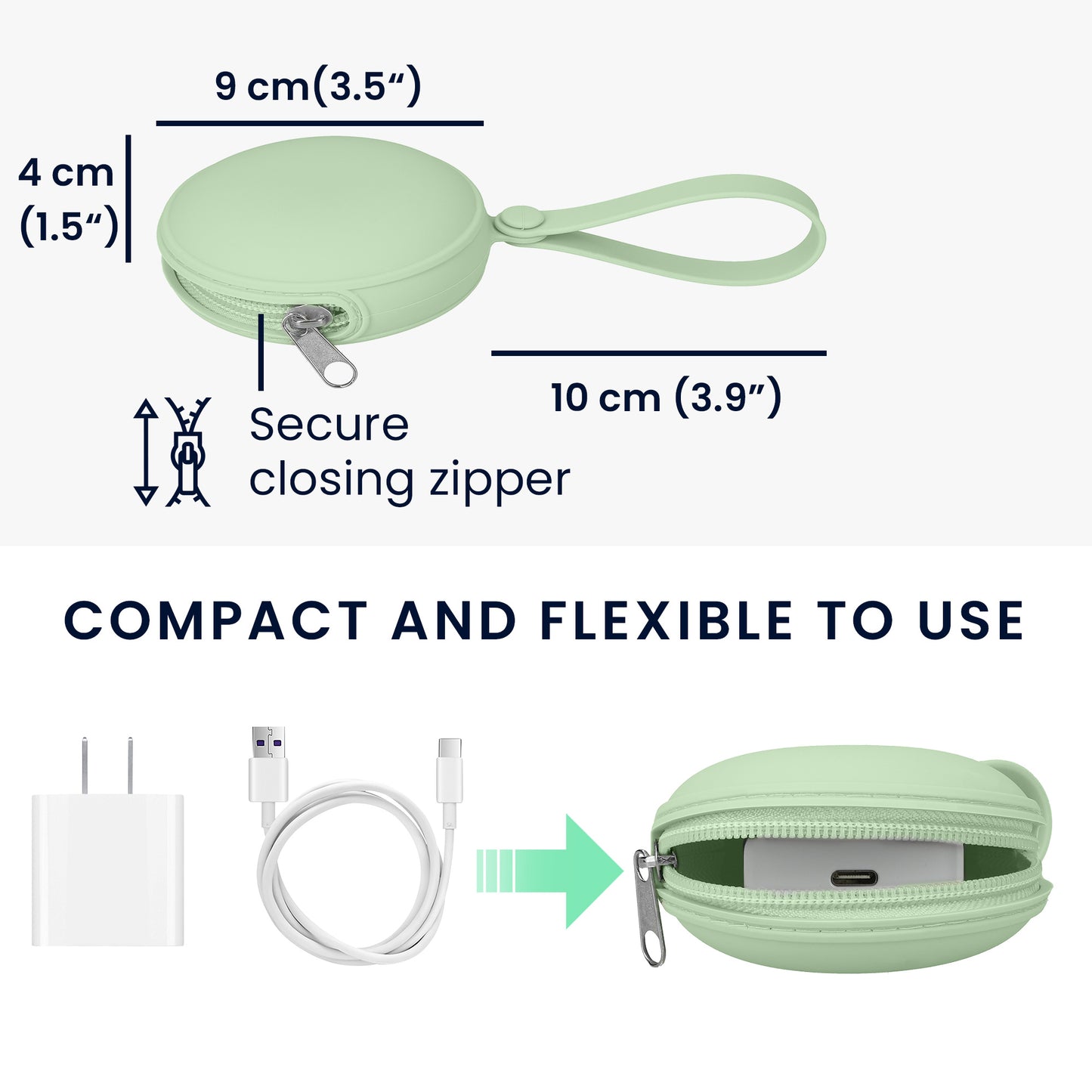 kwmobile In-Ear Headphones Case compatible with in-ear Headphones Cover - Inner Dimensions 8 x 8 cm