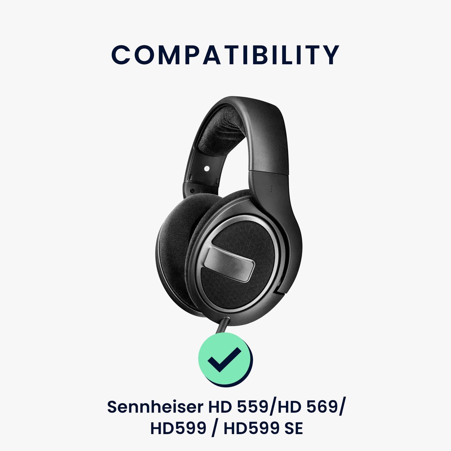 kwmobile Ear Pads for Sennheiser HD 559 / HD 569 / HD599 / HD599 SE Ear Cushion Replacement Headphone Spare Parts with Cooling Effect