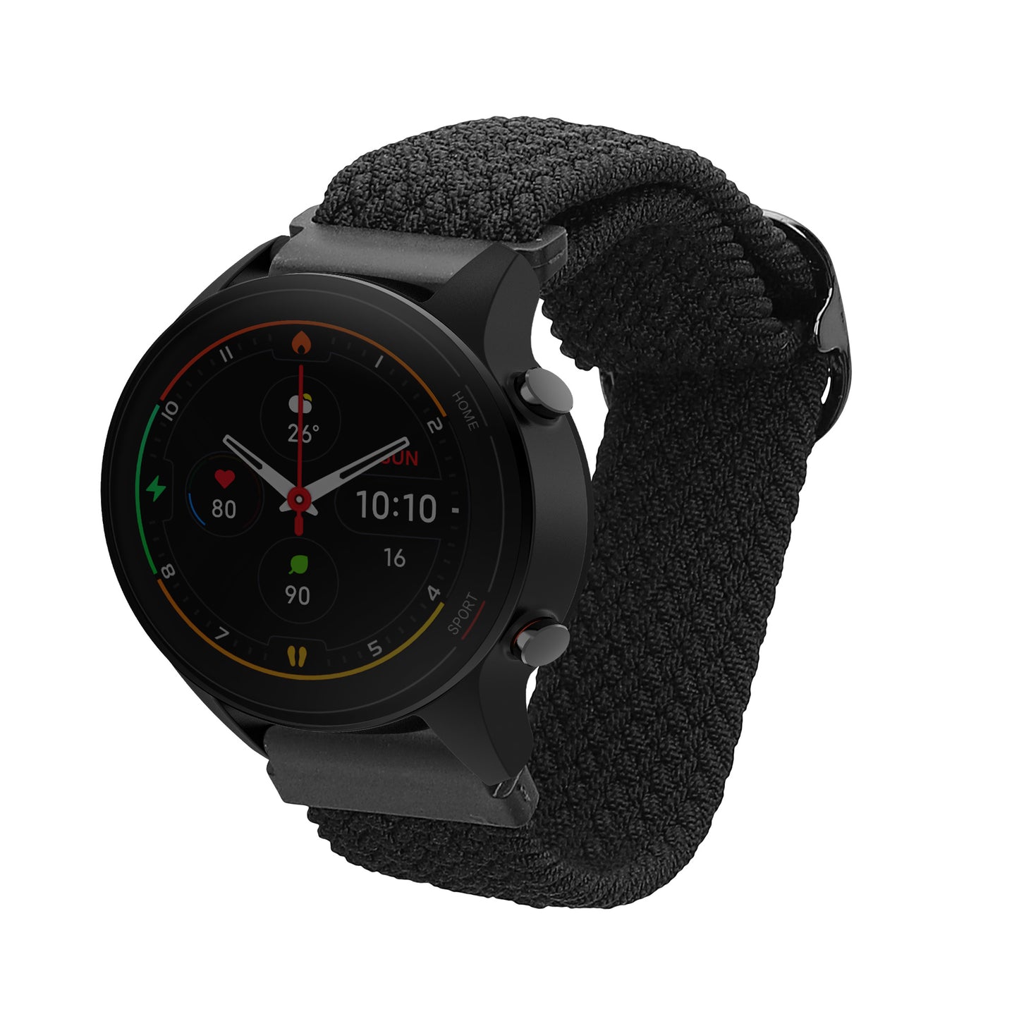 kwmobile Armband kompatibel mit Xiaomi Watch S4/S4 Sport/S3/S2/Watch S1 Active/Redmi Watch 5 Active - Nylon Fitnesstracker Sportarmband Band in Schwarz - Innenmaße von 14 - 22 cm Schwarz  