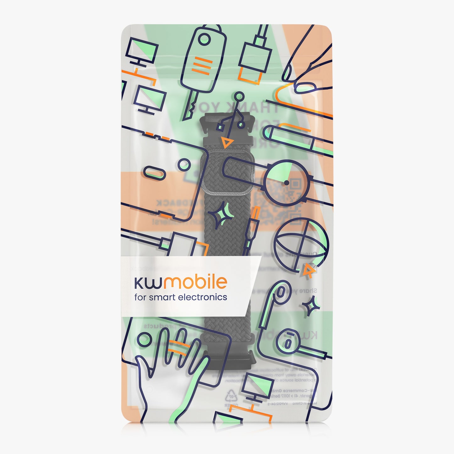 kwmobile Strap compatible with Xiaomi Redmi Watch 3 Active Fitness Tracker Sports Strap Band - Inner Dimensions from 14 - 22 cm